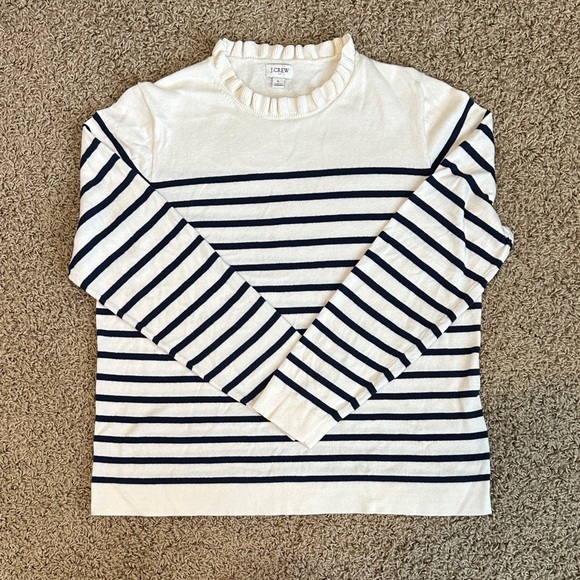 J. Crew Sweaters - J. Crew Women’s Navy and White Striped Long Sleeve Tee